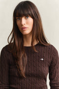 DEEP BROWN, Classic Cable Knit Sweater, CLOSE-UP BY GANT AU.