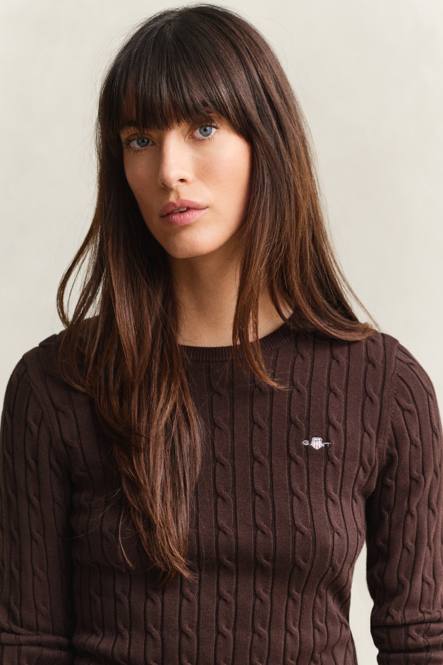DEEP BROWN, Classic Cable Knit Sweater, CLOSE-UP BY GANT AU.