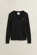 BLACK, Classic Cable Knit Sweater BY GANT AU.