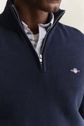 EVENING BLUE, Cotton Knit Half-Zip Sweater, CLOSE-UP BY GANT AU.