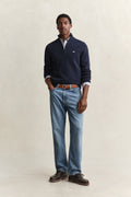 EVENING BLUE, Cotton Knit Half-Zip Sweater BY GANT AU.