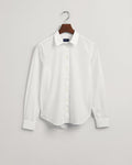 WHITE, REGULAR BROADCLOTH SHIRT, FLAT-LAY BY GANT AU.