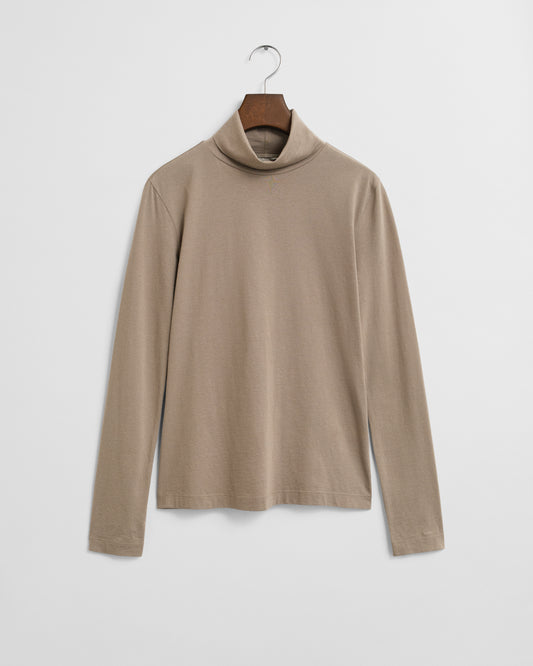 Lightweight Cotton Turtleneck Top
