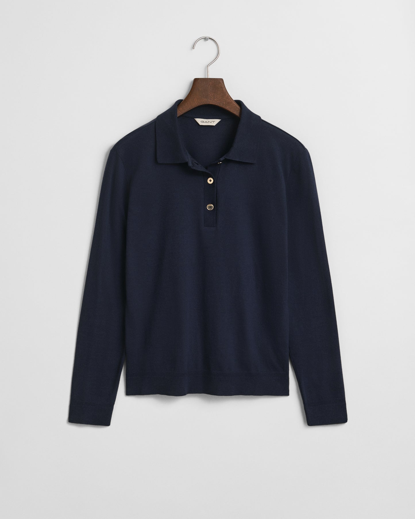 Seamless Buttoned Long Sleeve Polo Shirt