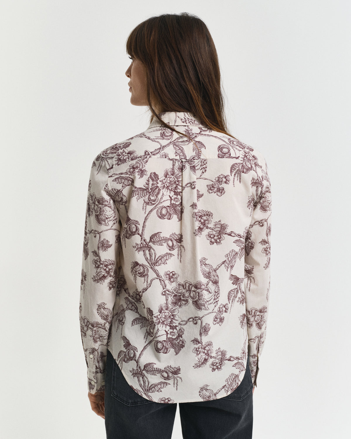 Regular Fit Tree Printed Cotton Voile Shirt