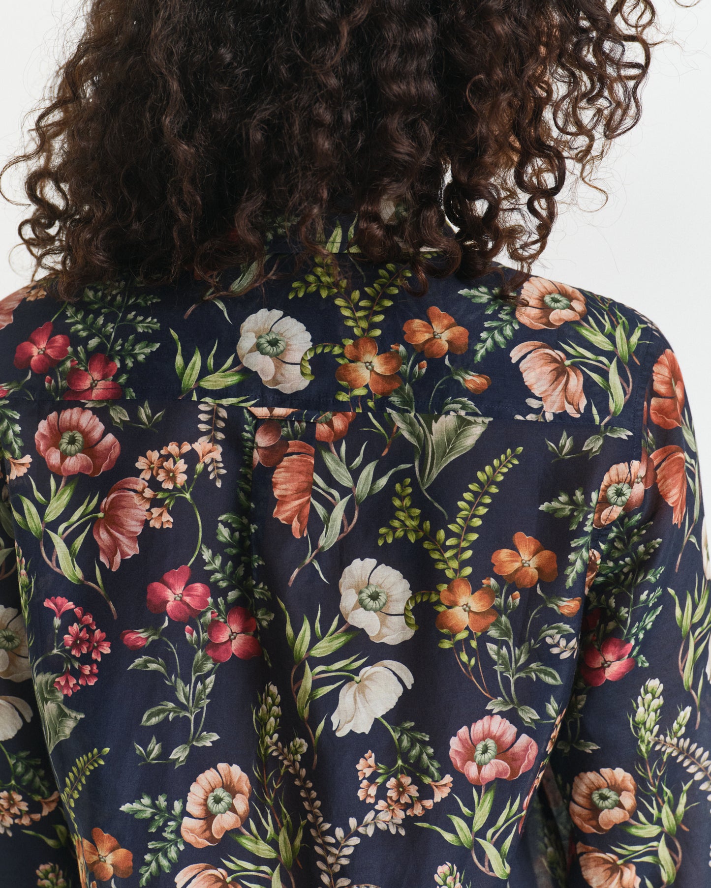 Regular Fit Floral Printed Cotton Silk Shirt