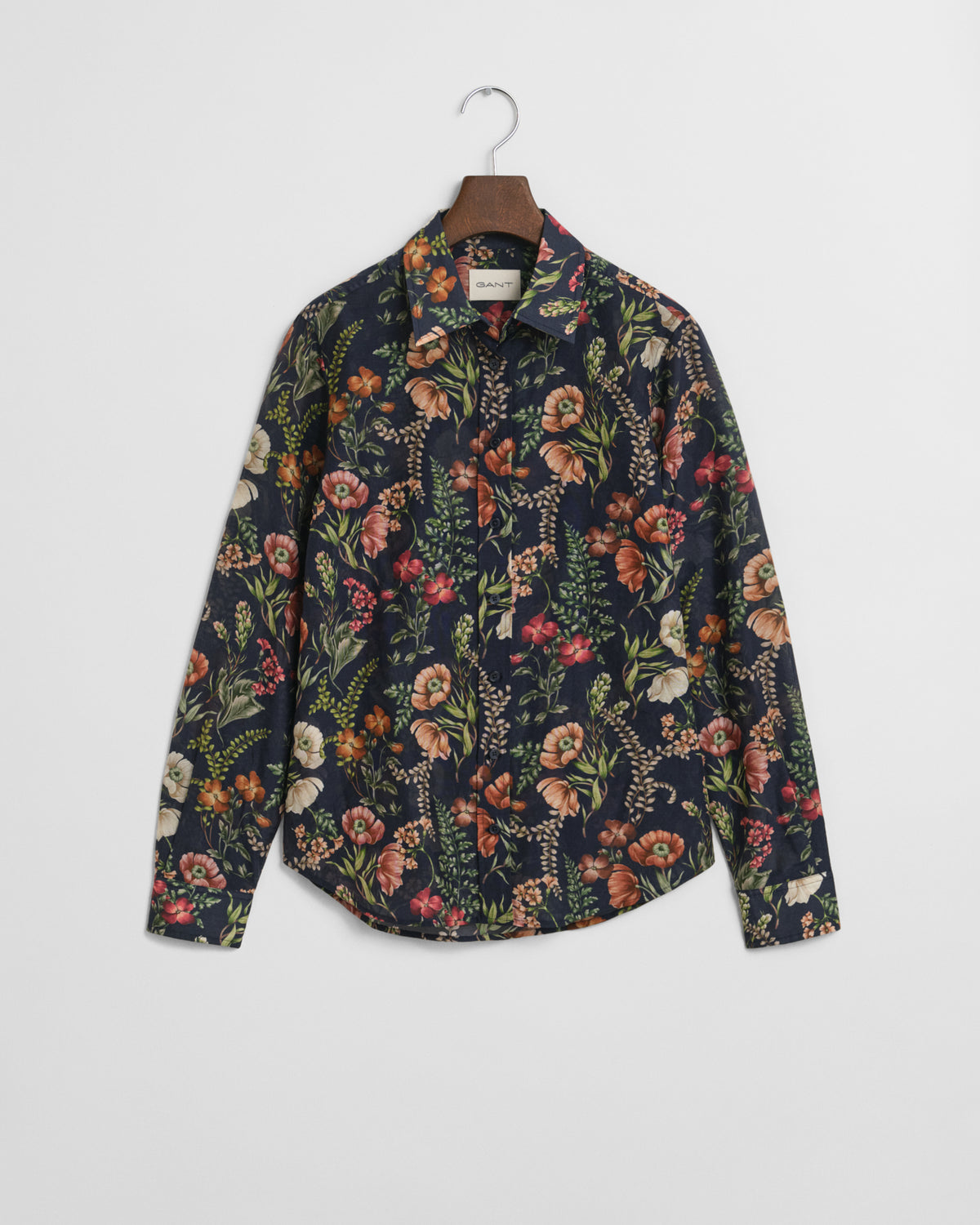Regular Fit Floral Printed Cotton Silk Shirt