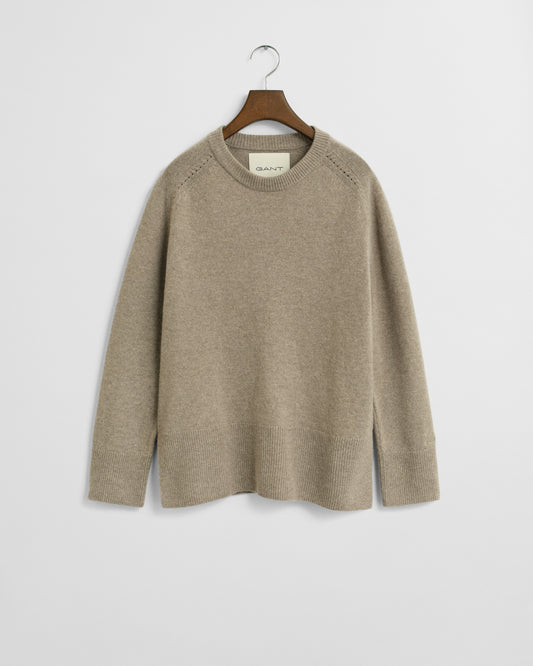 Soft Wool Cashmere Blend Crew Neck Sweater