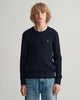 Teen Boys Cotton Cable Crew Neck Sweater