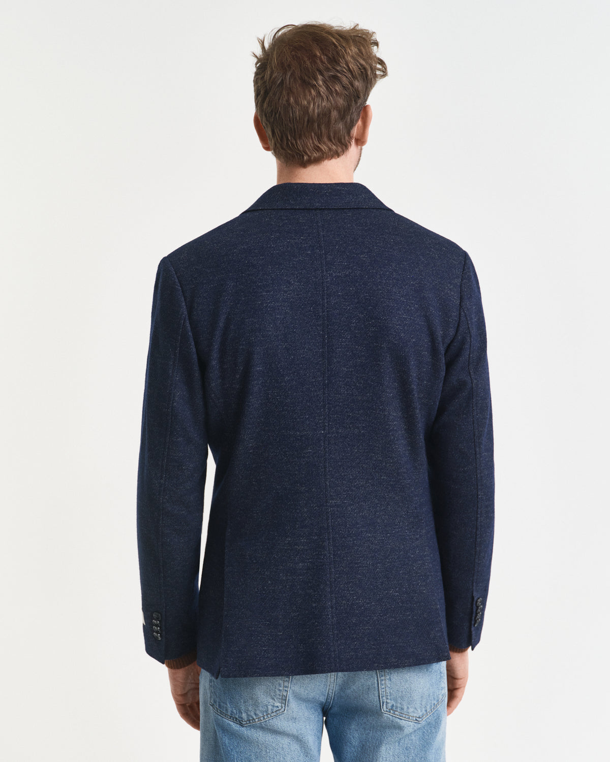 Two-Tone Wool Cotton Jersey Blazer