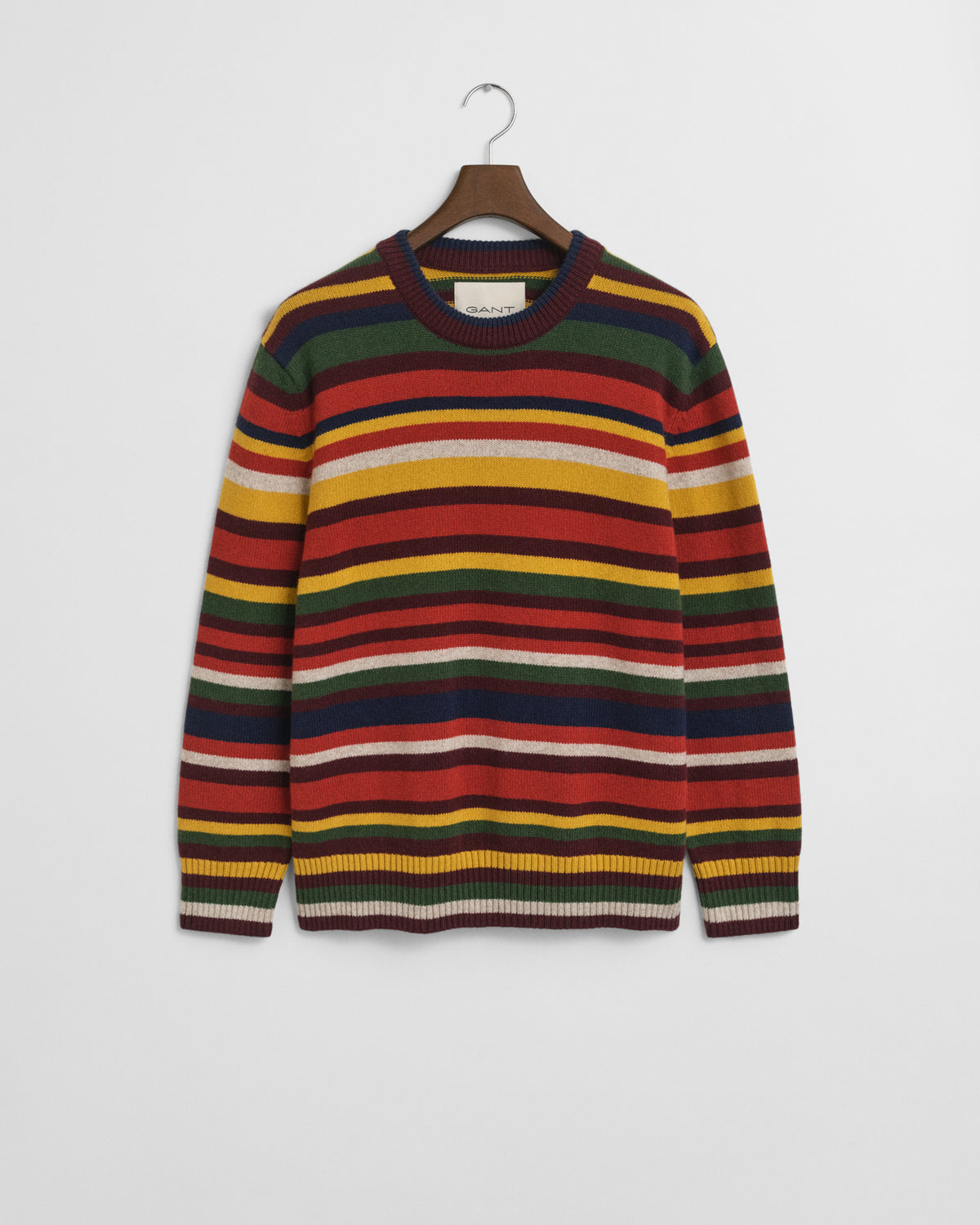 Multicolored Striped Crew Neck Sweater