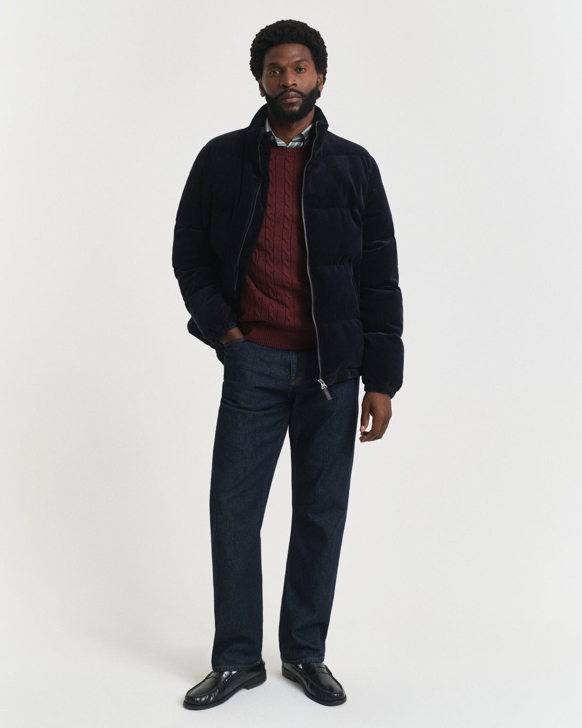 Cotton Cable Knit Crew Neck Sweater