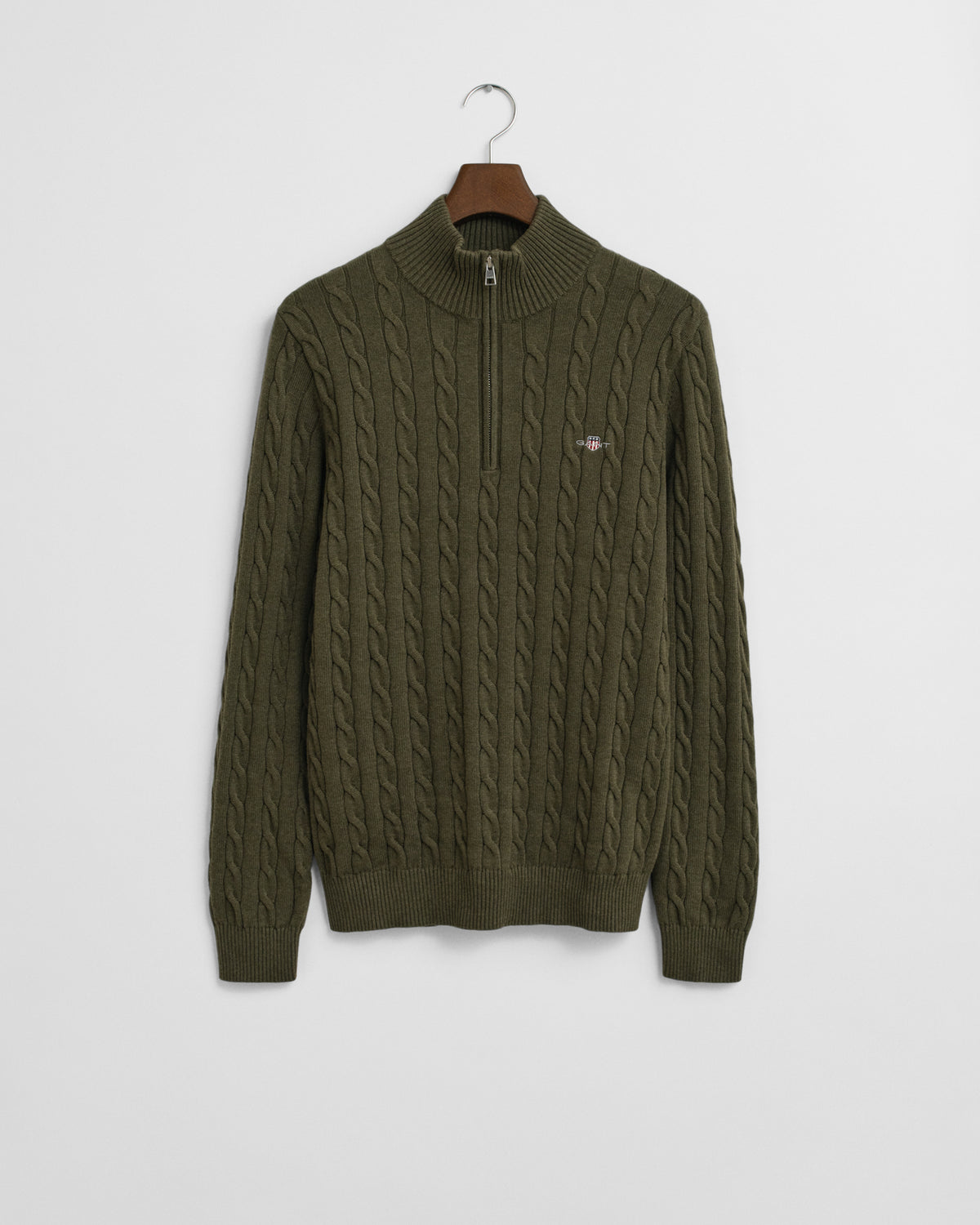 Cotton Cable Knit Half-Zip Sweater