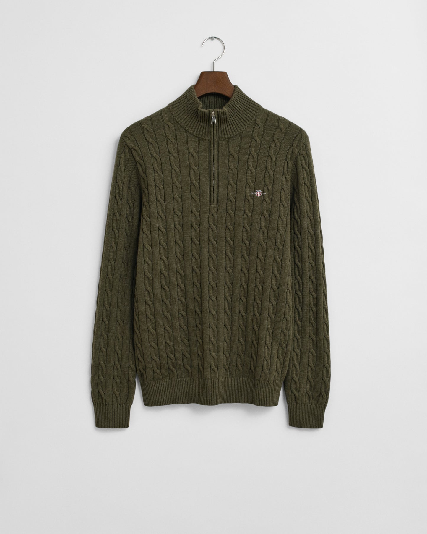 Cotton Cable Knit Half-Zip Sweater