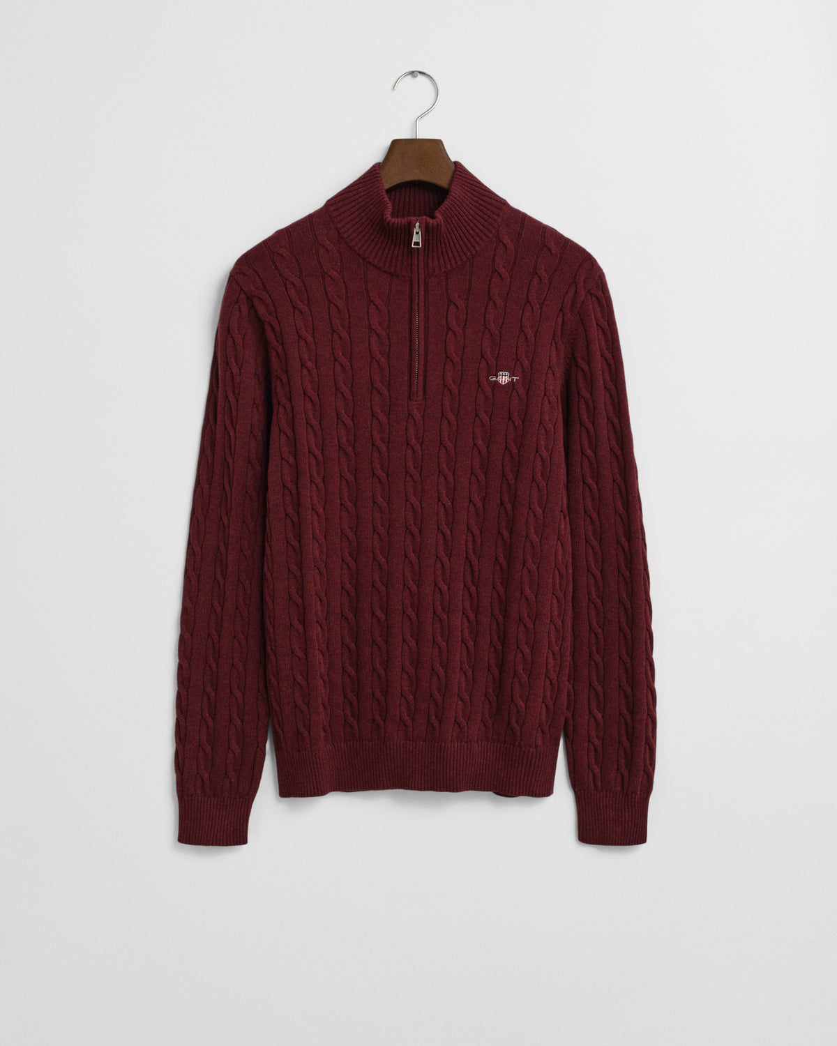 Cotton Cable Knit Half-Zip Sweater