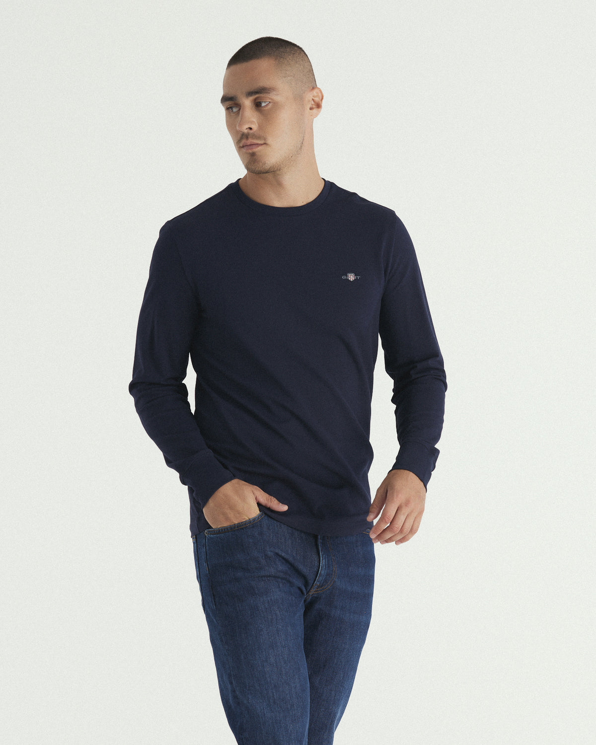 Slim Fit Pique Long Sleeve T-Shirt