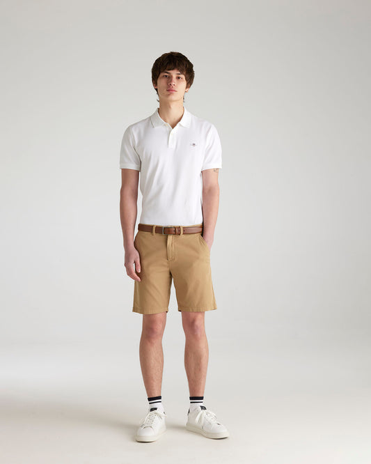 DARK KHAKI, Regular Fit Dobby Chino Shorts BY GANT AU.