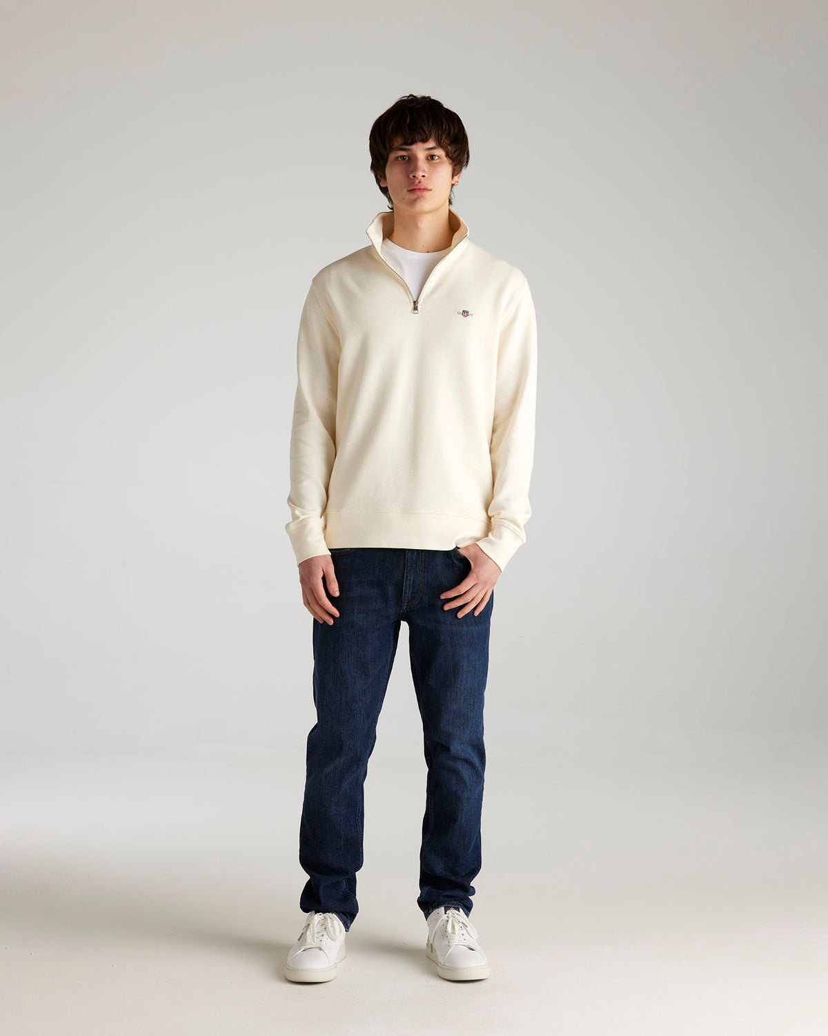 Textured Half Zip Sweatshirt
