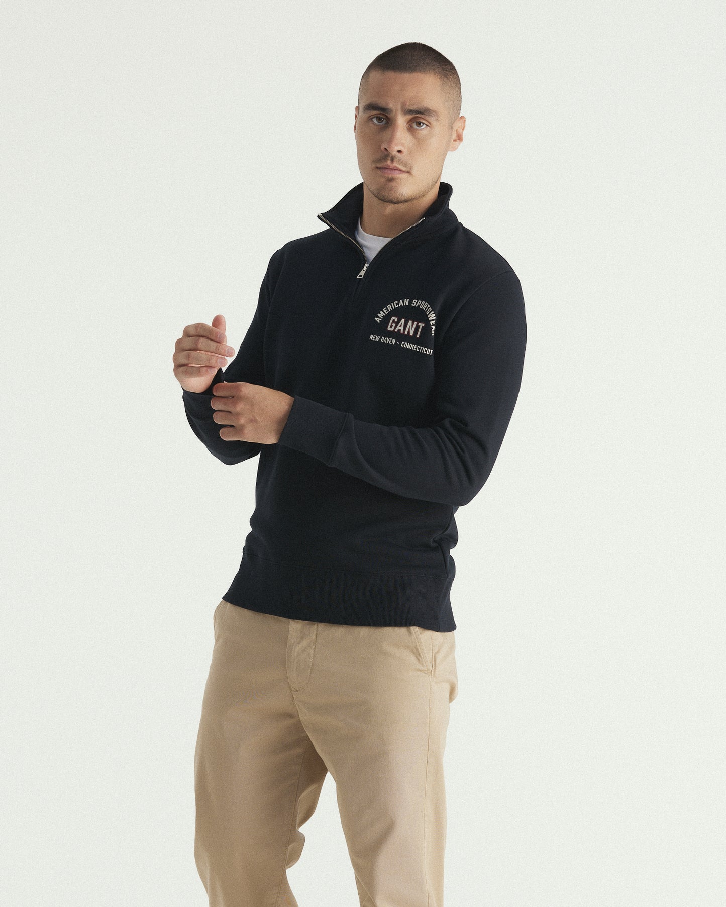 Graphic Print Half Zip Sweatshirt