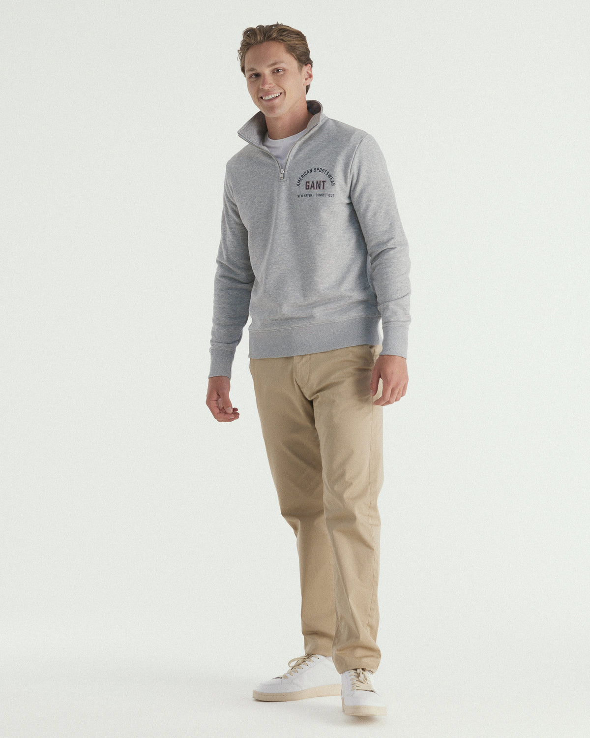 Graphic Print Half Zip Sweatshirt