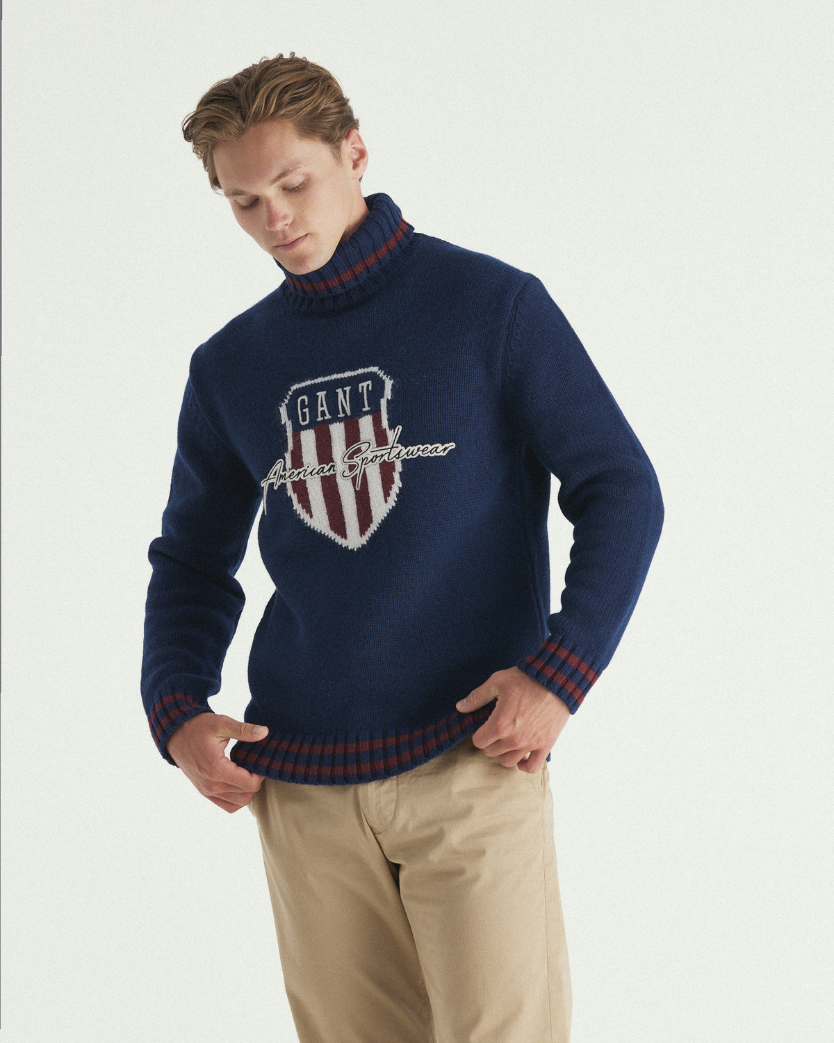 Shield Graphic Roll Neck Sweater