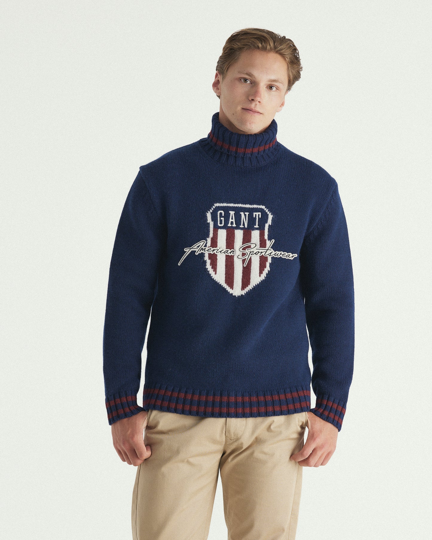 Shield Graphic Roll Neck Sweater