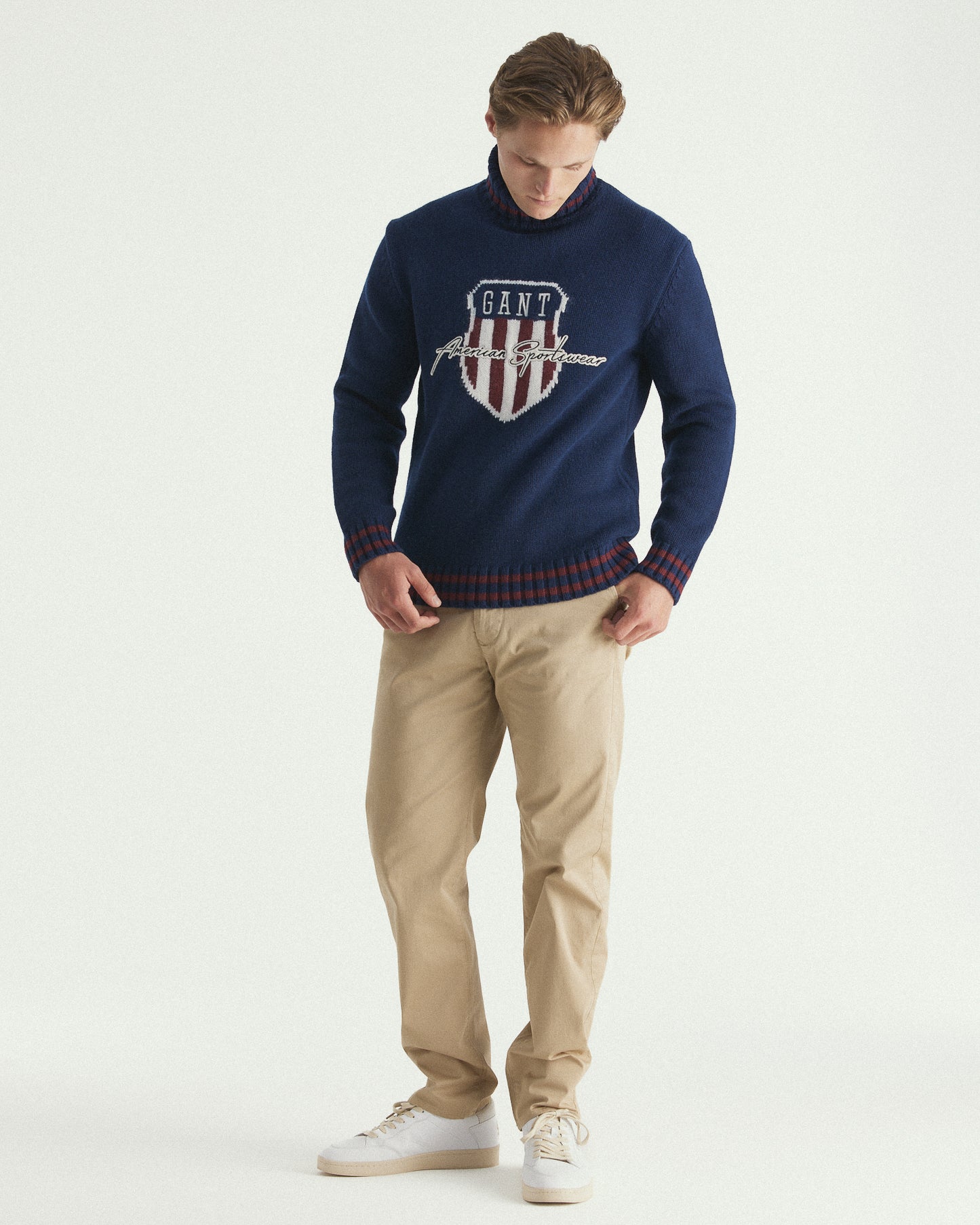 Shield Graphic Roll Neck Sweater