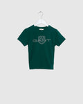 DEEP FOREST, Kids Contrast Shield T-Shirt BY GANT AU.