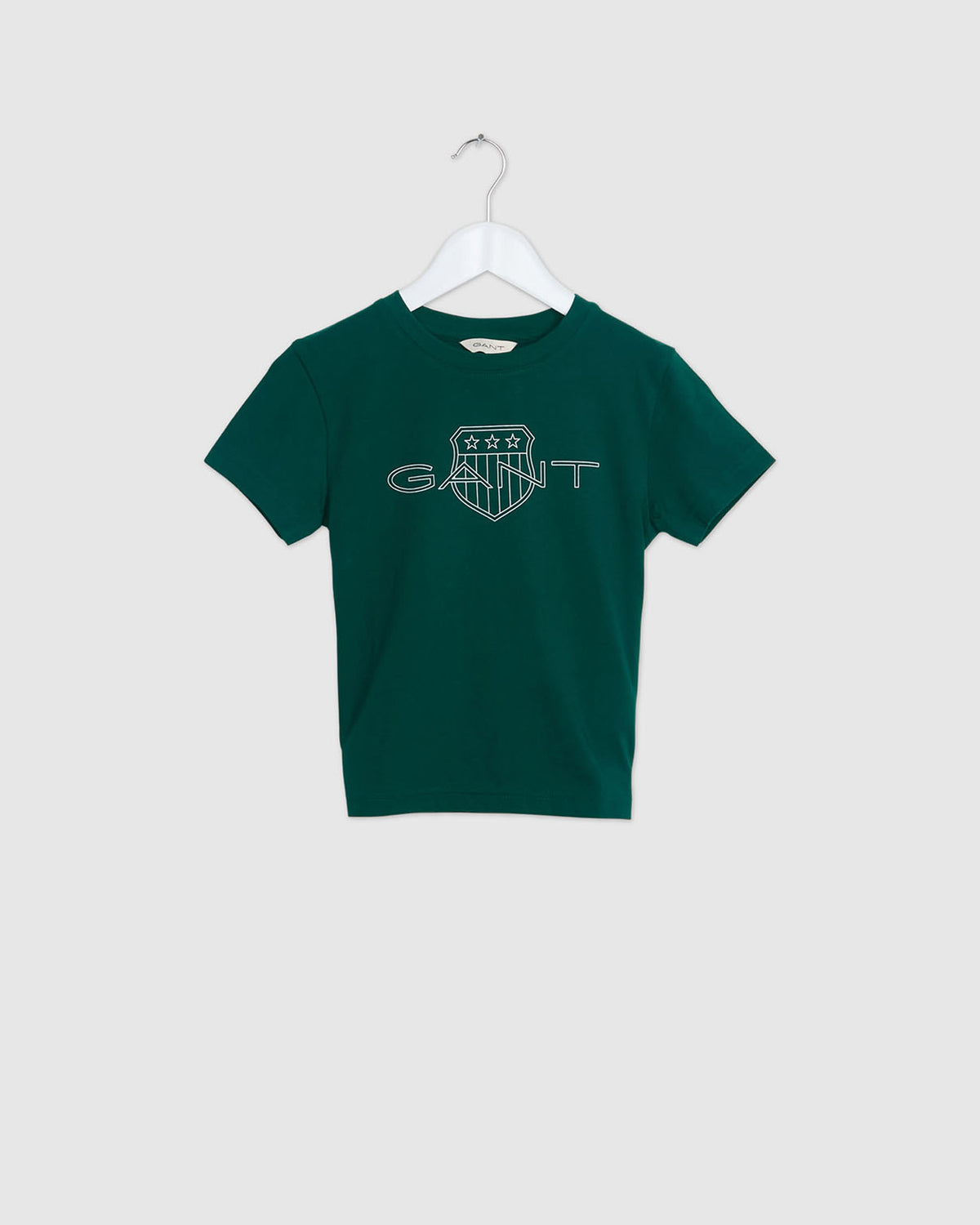 DEEP FOREST, Kids Contrast Shield T-Shirt BY GANT AU.