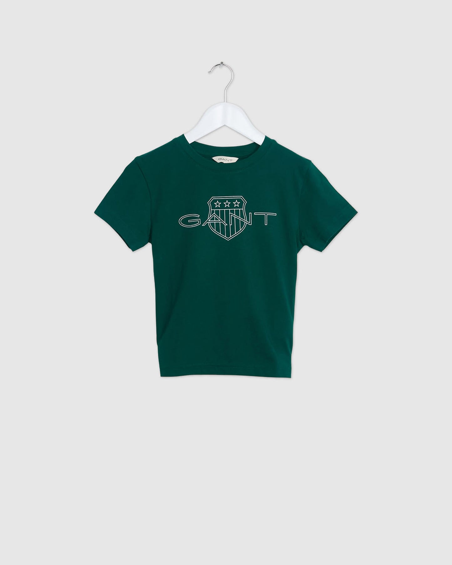 DEEP FOREST, Kids Contrast Shield T-Shirt BY GANT AU.