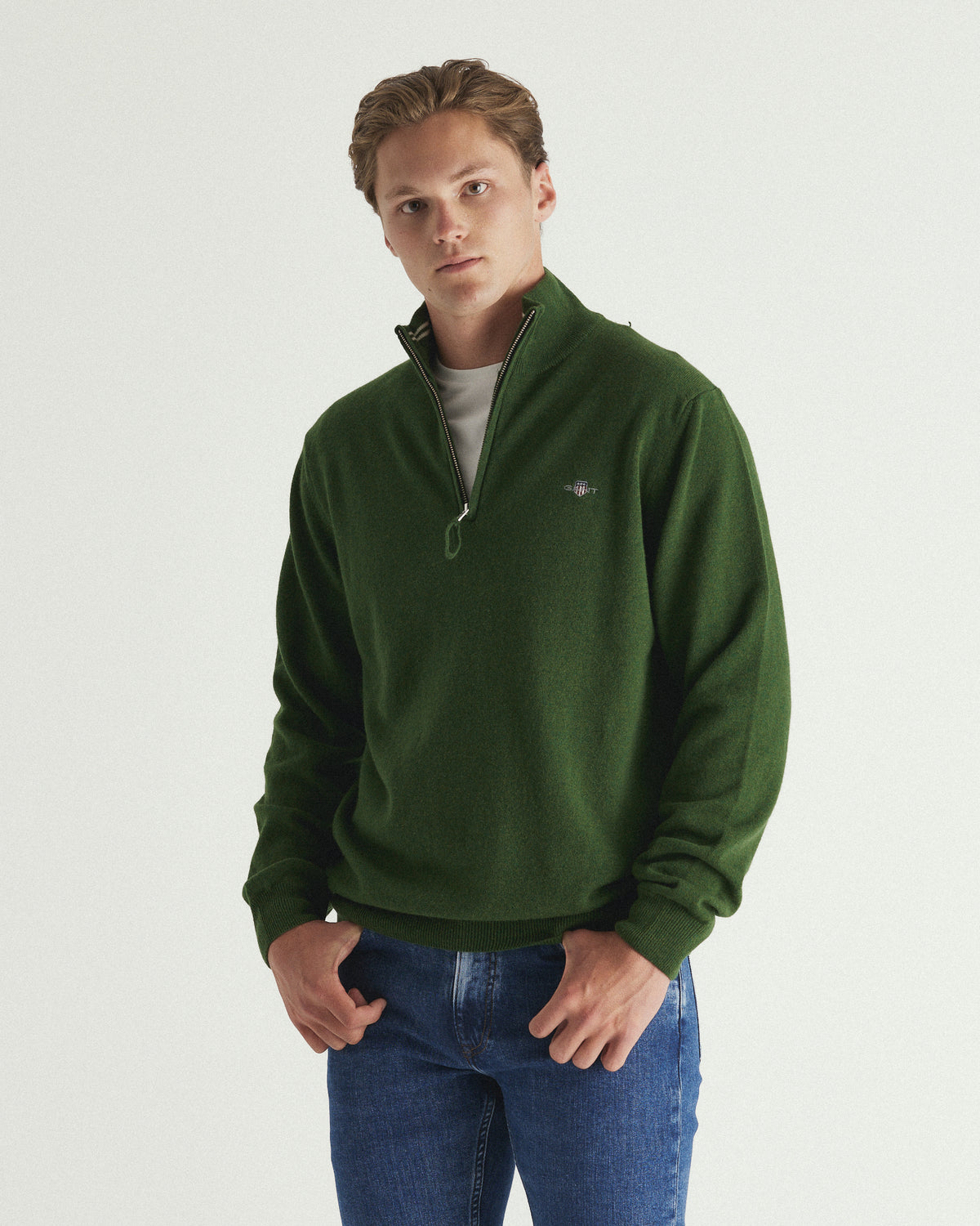 Superfine Lambswool Half-Zip Sweater