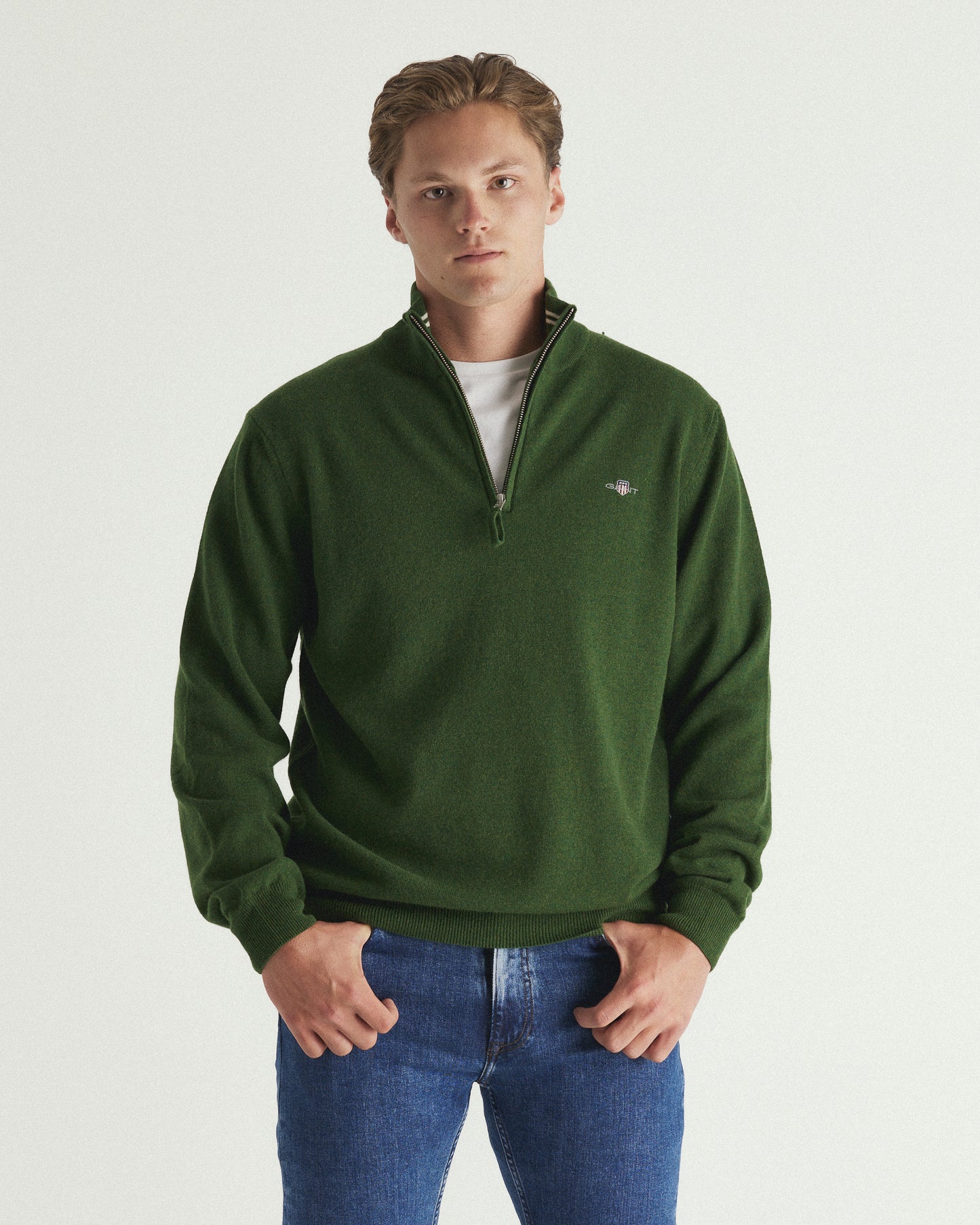 Superfine Lambswool Half-Zip Sweater