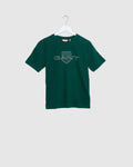 DEEP FOREST, Teens Contrast Shield T-Shirt BY GANT AU.