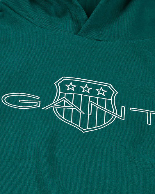 Relaxed Contrast Shield Hoodie