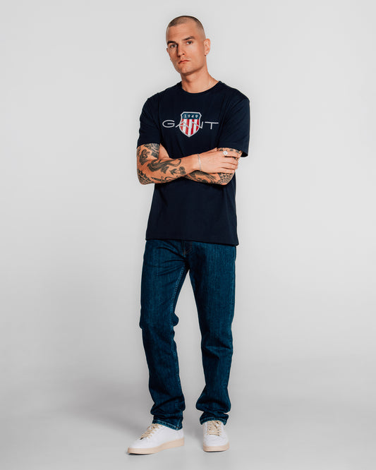 EVENING BLUE, REG ARCHIVE SHIELD TSHIRT BY GANT AU.