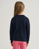 EVENING BLUE, COTTON CABLE C-NECK, BACK-VIEW BY GANT AU.