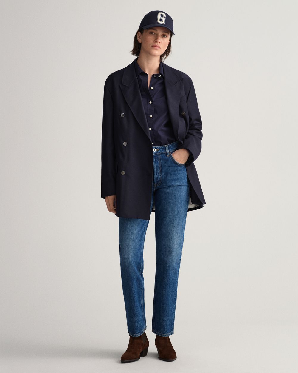 EVENING BLUE, REGULAR BROADCLOTH SHIRT, FRONT-VIEW BY GANT AU.