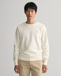 EGGSHELL, ORIGINAL C-NECK SWEAT, FRONT-VIEW BY GANT AU.